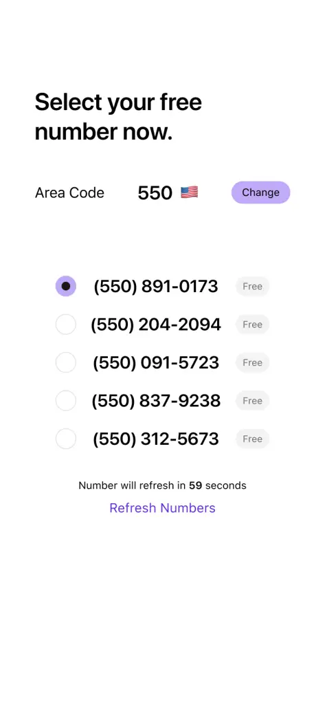 can i choose my own number on textnow